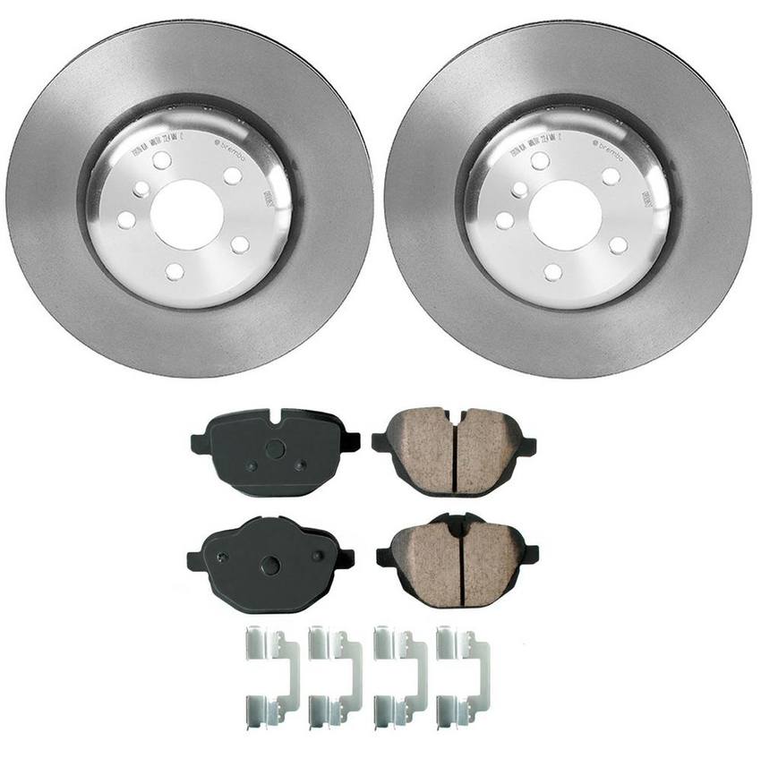 BMW Disc Brake Pad and Rotor Kit - Rear (345mm) (Ceramic) (EURO) 34216885452 - Akebono Euro Ultra-Premium 4121689KIT